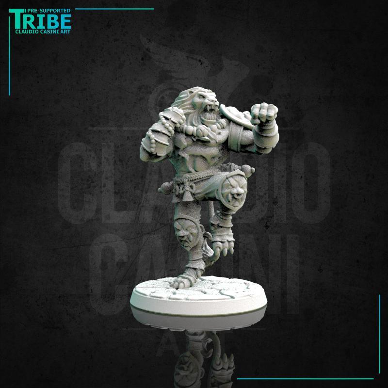 (0163) Male felinid lionfolk lionman monk