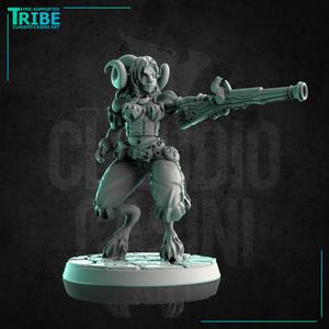 (0197) Female faun satyr pirate with rifle