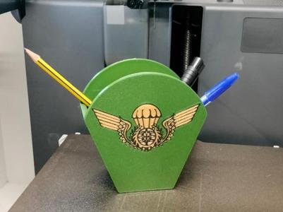 Parachutist Briefcase Pen Holder