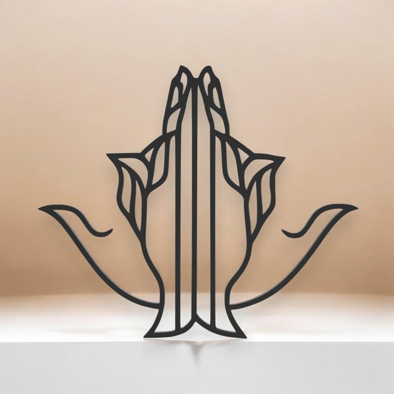Anjali Mudra Line Art - Desktop Line Art