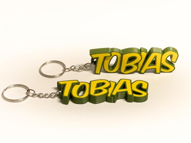 Beautiful key ring with the name TOBIAS