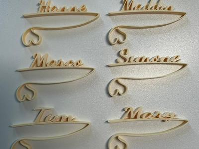 Glass pendant names