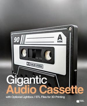 Gigantic Audio Cassette Tape with Optional Lightbox