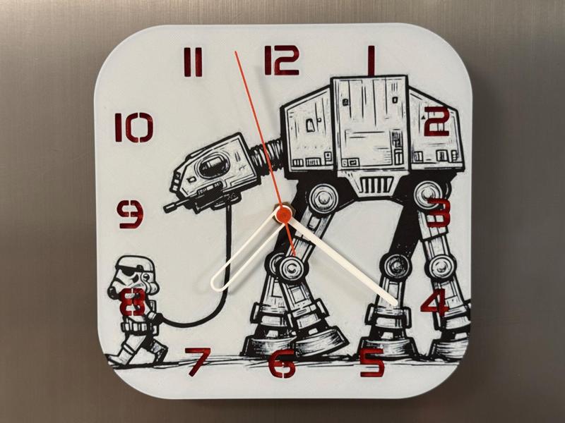 wall / desk clock Stormtrooper with AT-AT