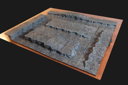 3D Printable Multi Level Cliff Terrain | 6  x 6  Tiles | STL Tiles | Modular Battlefield - Cliffs Pack