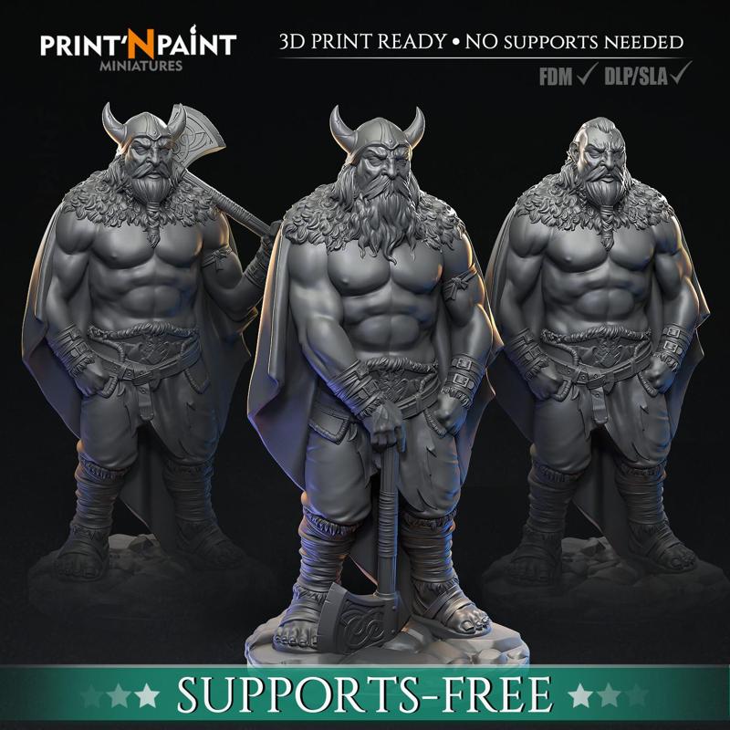 3 Viking Warriors - Support free / Supportless