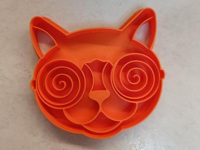 Psychedelic Cat-Shaped Cookie Cutter