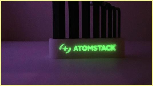 Tool holder for Allen keys with AtomStack logo