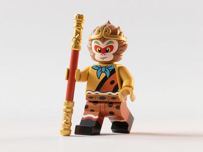 LEGO minifigure Sun Wukong Print in Place for A1 mini