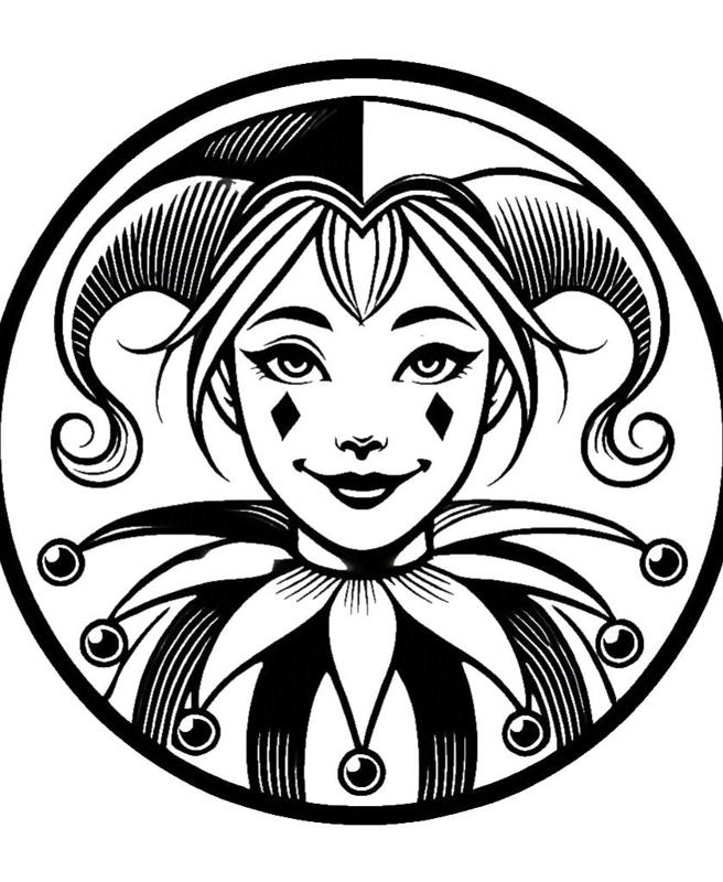 Leather Stamp 85mm Harlequin #7