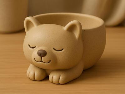 Cute Sleeping Bear Bowl