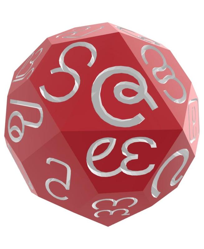 Burmese Alphabet d40 Polyhedral Die 