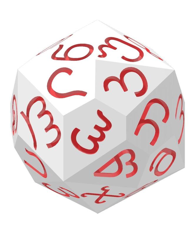 Georgian Alphabet d33 Polyhedral Die (Kartvelian)