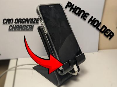 Phone Holder with Cable Organizer
