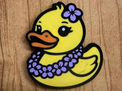 Duck Magnet - Girl - Hawaiian - Flower