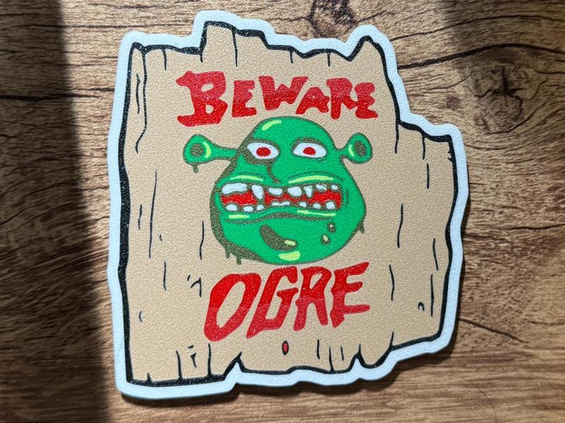 Shrek Beware Ogre Magnet (8x3mm magnets)