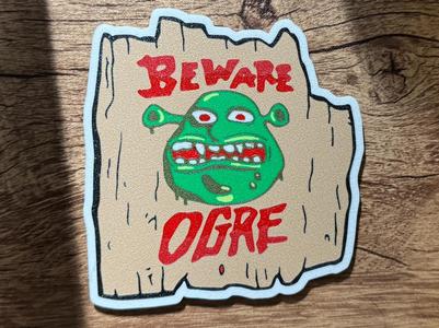 Shrek Beware Ogre Magnet (8x3mm magnets)