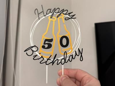 Happy 50. cake topper