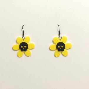 Earring flower skull halloween horror
