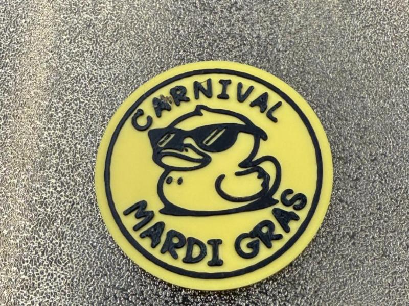 CARNIVAL MARDI GRAS DUCK COIN FOR HIDING