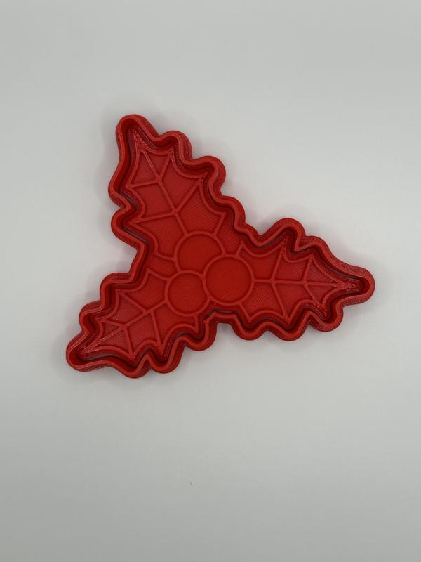 Christmas mistletoe cookie cutter / stamp