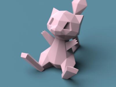 Low-poly Mew