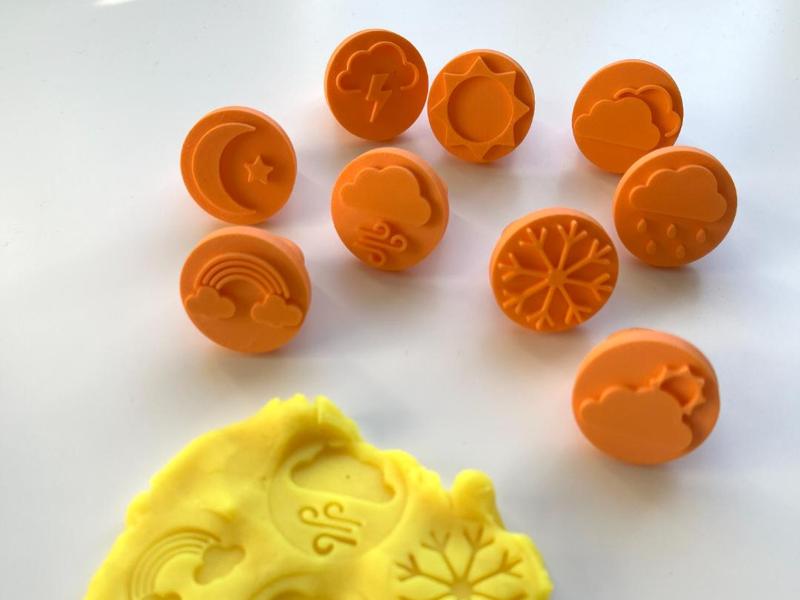 Weather-Themed Playdough Stamp Set