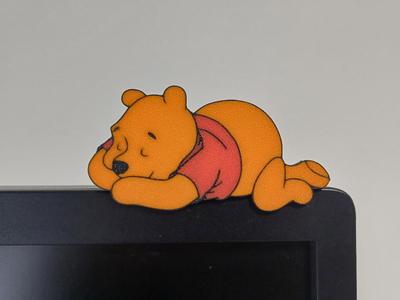 Pooh on monitor with stand