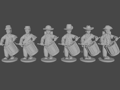 10-15mm Confederate Drummers in Shell Jackets Idle Pose 1 UA-CON-4