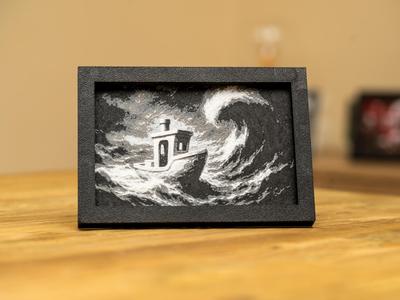 ++ Benchy Storm Scene with Modern Display Frame ++
