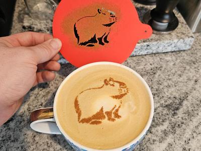 Perfect Capybara Latte Art Stencil