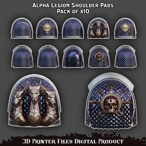 Space Marines Alpha Legion Shoulder Pads (Pre-supported)
