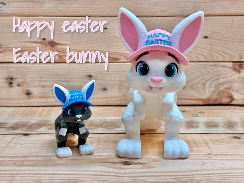 Easter Bunny in Happy Easter Hat.