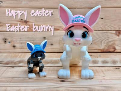 Easter Bunny in Happy Easter Hat.