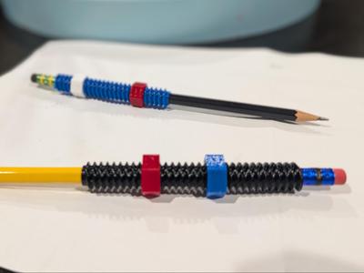 Fidget Sleeve for Pencils and Pens - thread/nut