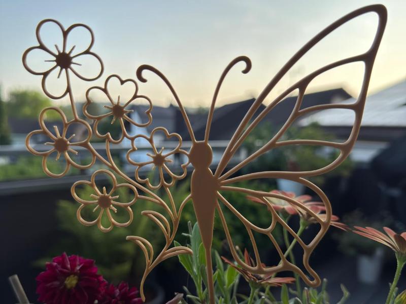 Floral Butterfly with Flower Pick