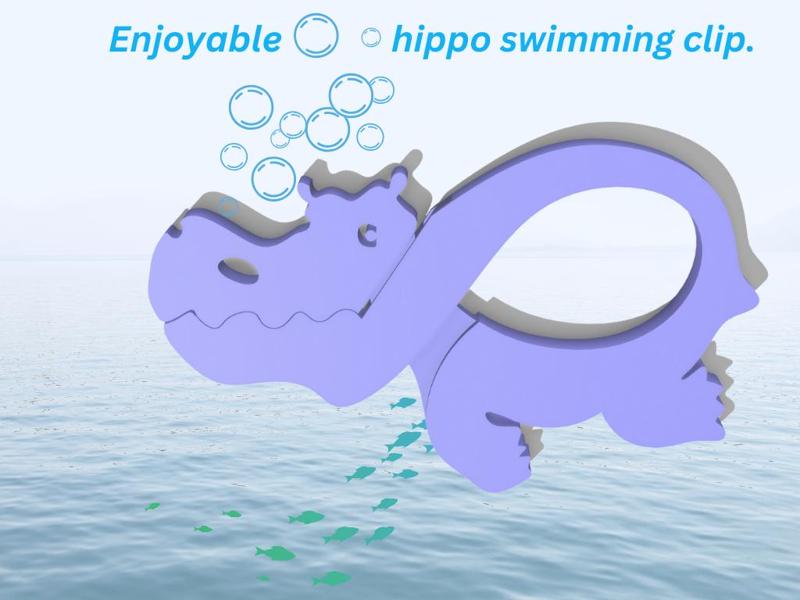 Enjoyable Swimming hippo clip.