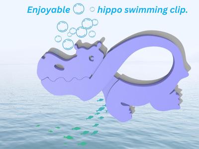 Enjoyable Swimming hippo clip.