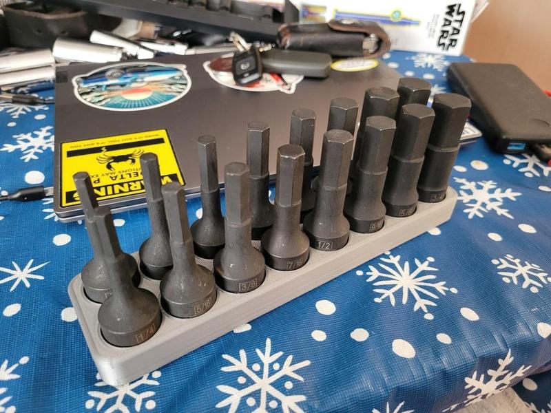 Toolbox Tray for Sockets, 1/2" drive impact, allen