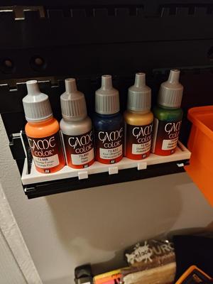 Peg and Paint Holder for plastic pegboard