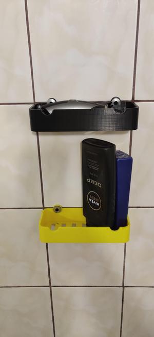 shelves and holder for a toothbrush and toothpaste