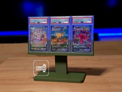 Pokémon PSA Slab Triple Card Modern Display Stand