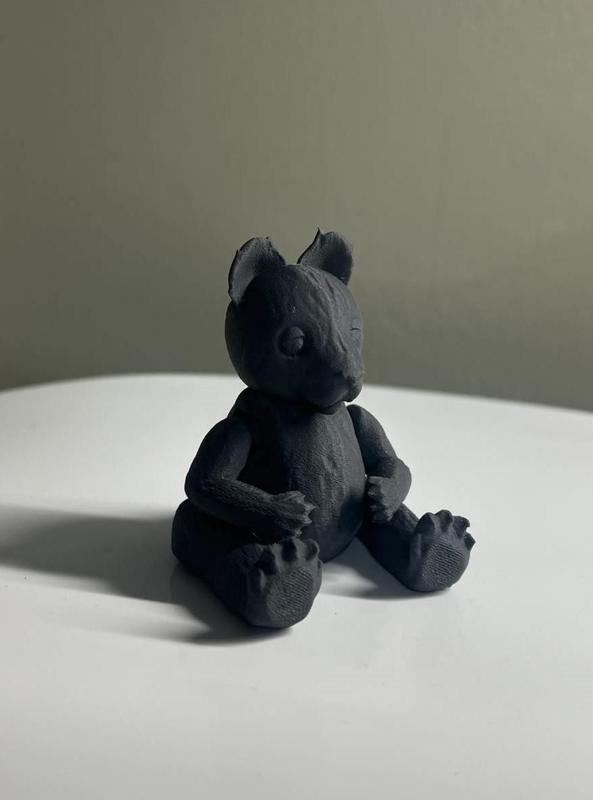 Grizzly teddy bear articulated print in place