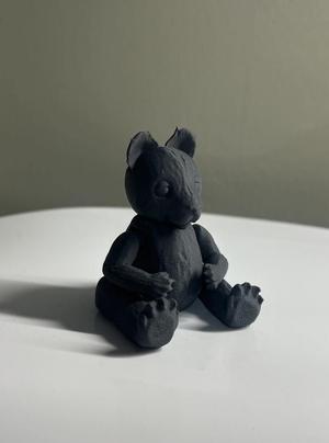 Grizzly teddy bear articulated print in place