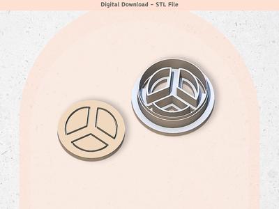 Peace Sign Clay Cutter for Polymer Clay | Digital STL File | Clay Tools | 5 Sizes 