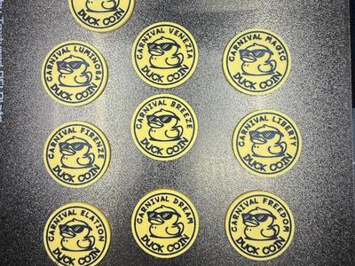 ALL CARNIVAL CRUISE SHIPS, DUCK COINS