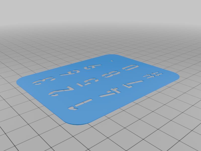 Number stencil for airbrush 