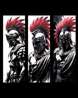 Roman Centurion depiction in rough art style - Set of Bookmarks