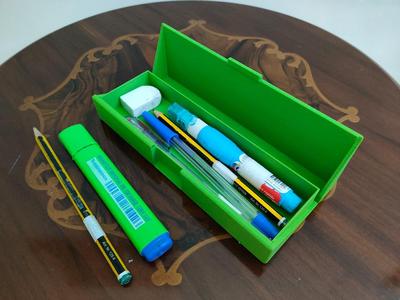 Hinged pencil case