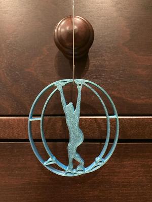Wheel Gymnastics Silhouette: Pose in Hanging Stag Position